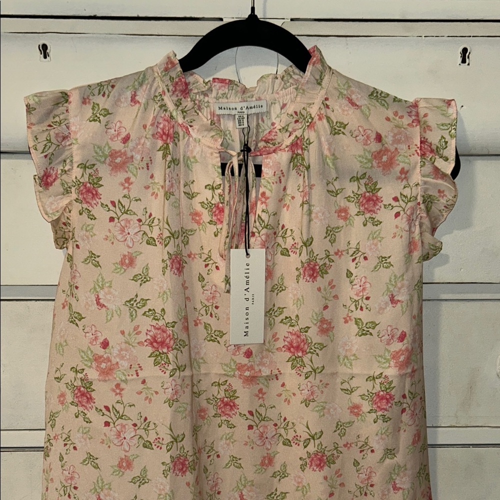 Maison d'Anuile Pink Floral Women's Blouse